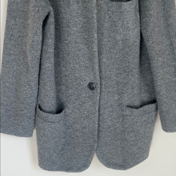 J. Crew Women's cardigan sweater-blazer gray merino wool Size Large - Picture 4 of 10